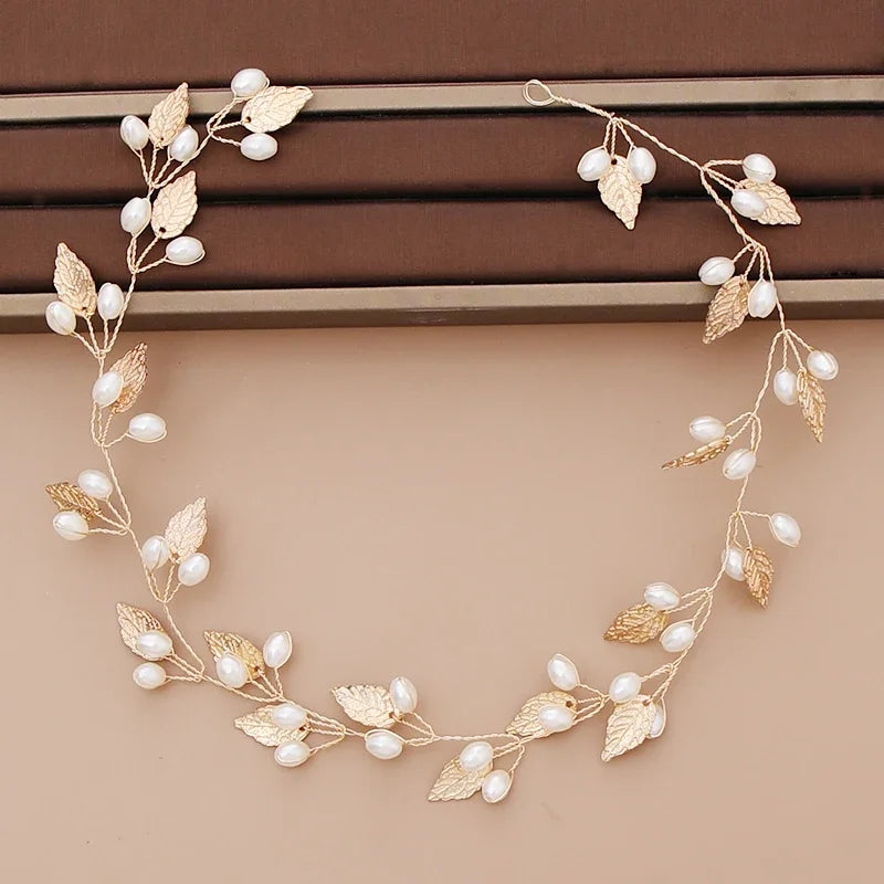 Pearl Headband  Hair Accessories Rhinestone Crystal Wedding Headband For Women Bride Head piece Hair Jewelry