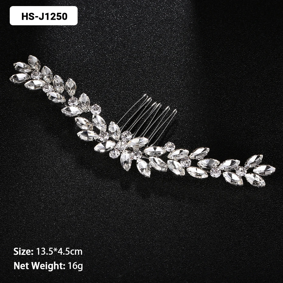 Silver Color Wedding Hair Combs Hairpins Crystal Rhinestone Bride Hair Accessories Women Bridal Hair Jewelry