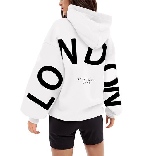 High Street Hip Hop Letter Print Women Hoodies Tops Oversize Sport Casual Long Sleeve Pullover Tops Sweatshirts