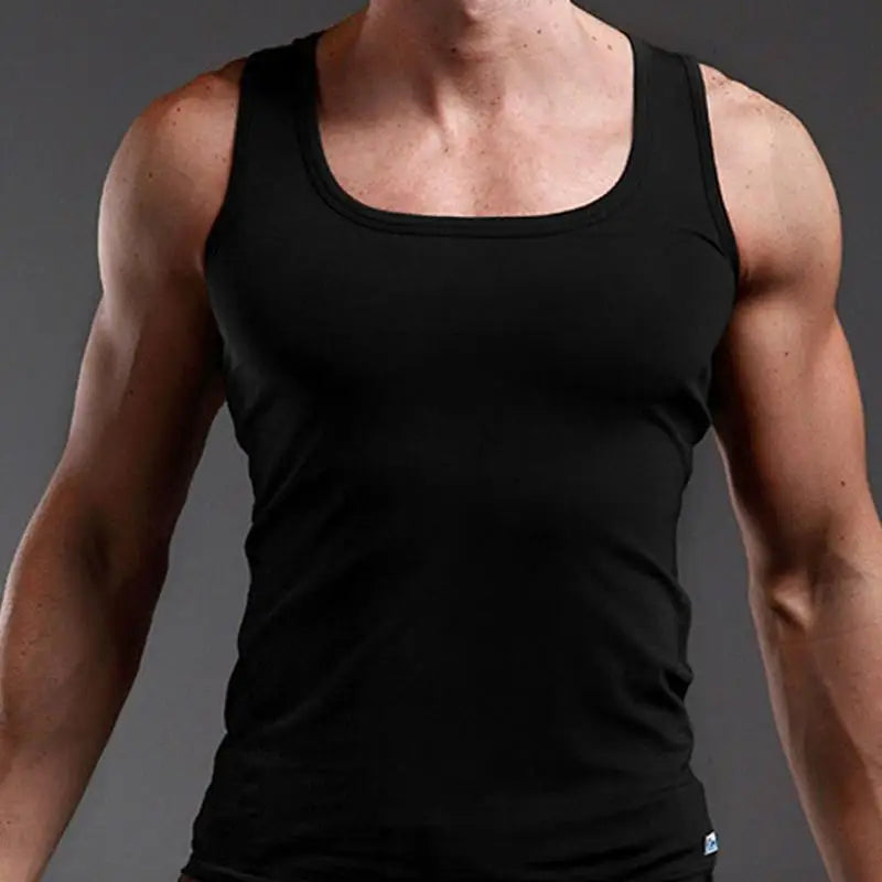 100% Cotton  Oversized T-shirt Sleeveless Tank Top Solid Color Fitness  Muscle Vests Bodybuilding T Shirt