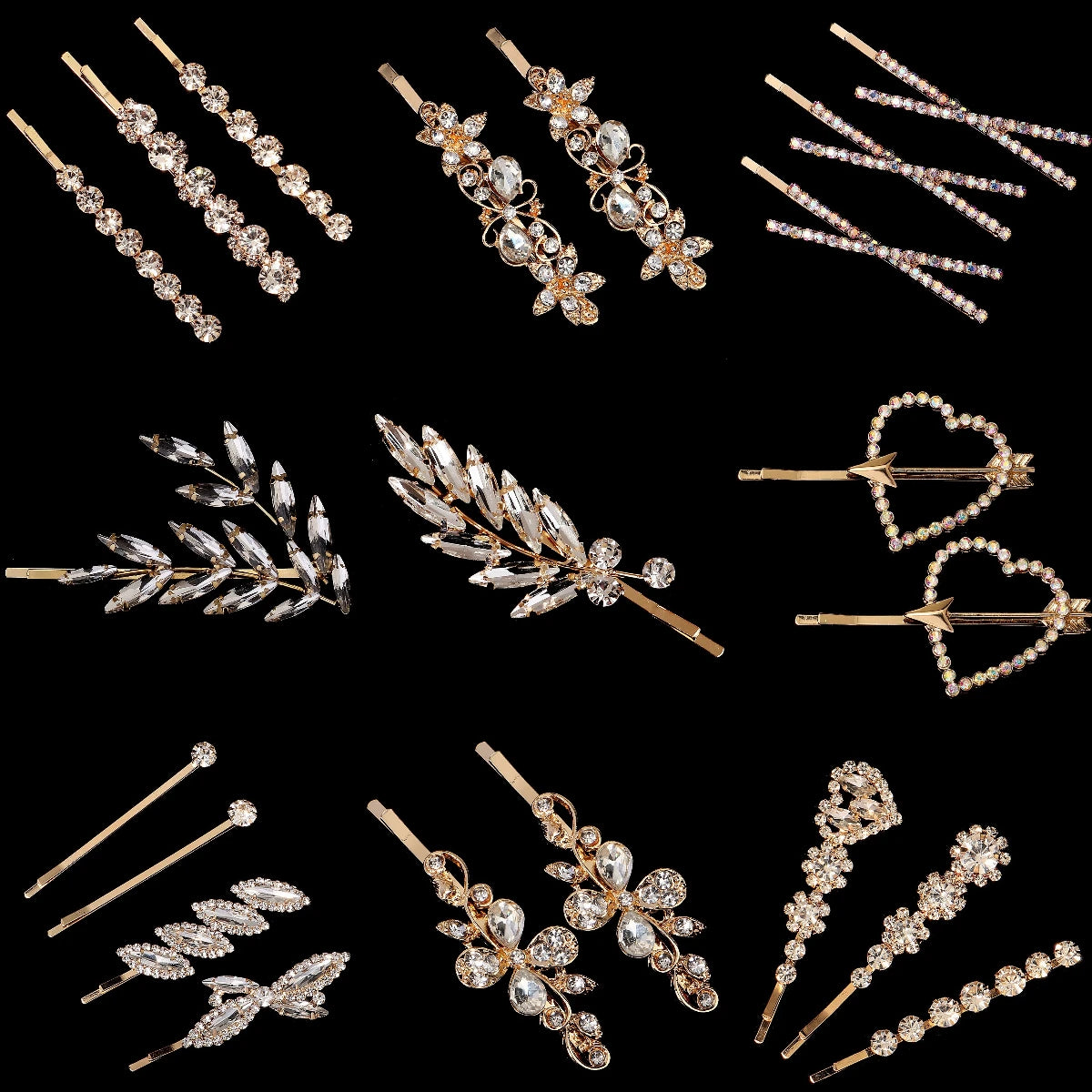 Fashion Barrettes Clear Crystal Women Hair Ornaments Hair Pins Women Hair Clips  Hair Jewelry Accessories