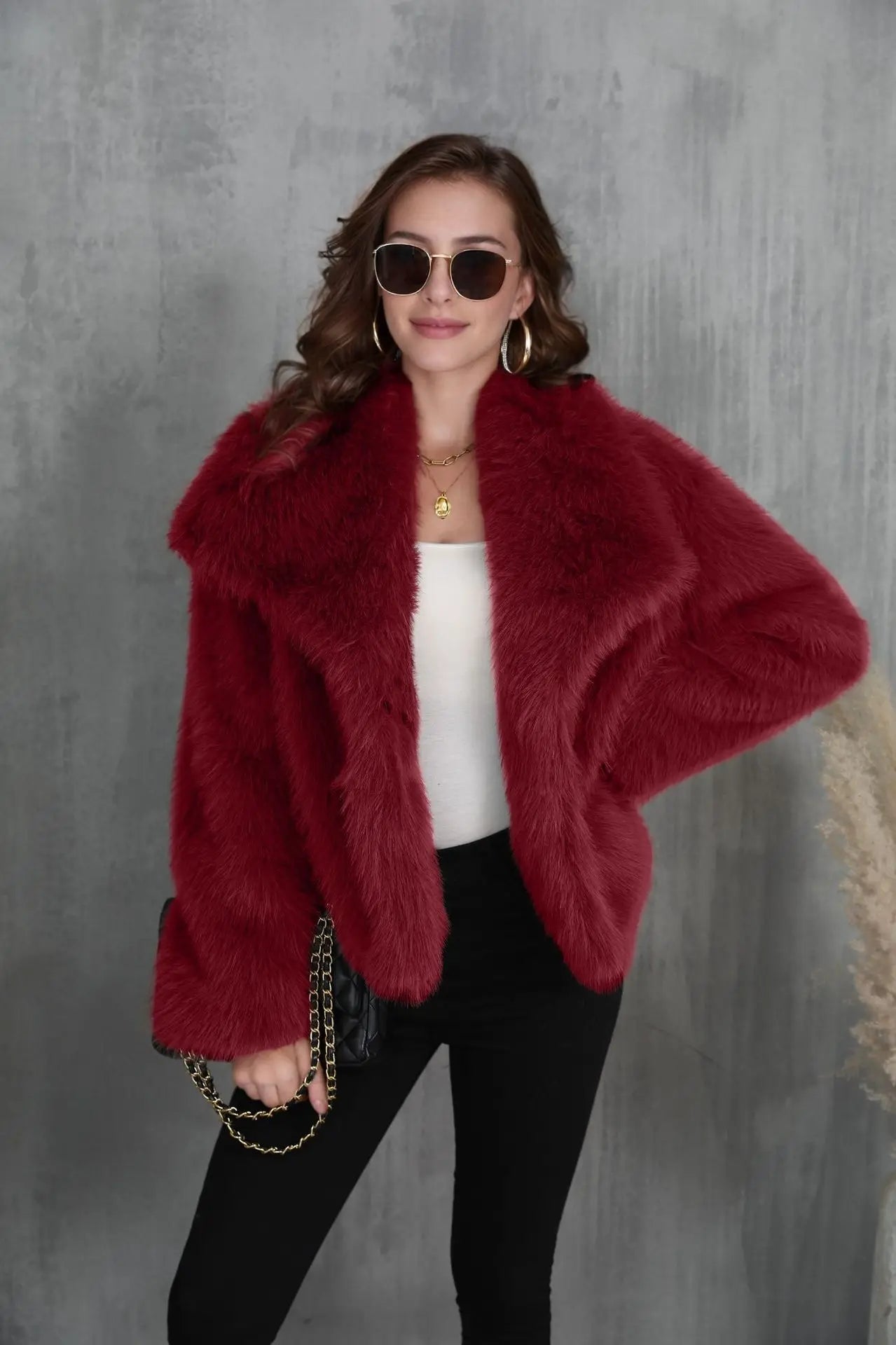 Woven Jacket For Women Loose Stand Collar Long Sleeve Coat
