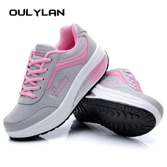Slope Heel Sneakers Breathable  Shoes Swinging Shoes Fitness Shoes