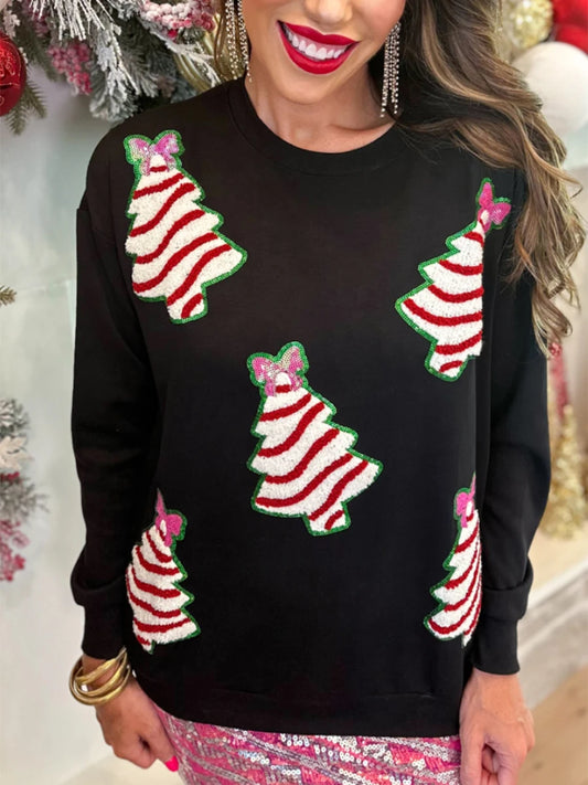 Women s Christmas Sweater Cozy Knit Pullover with Christmas Pattern and Ribbed Crew Neck for Festive Holiday Cheer