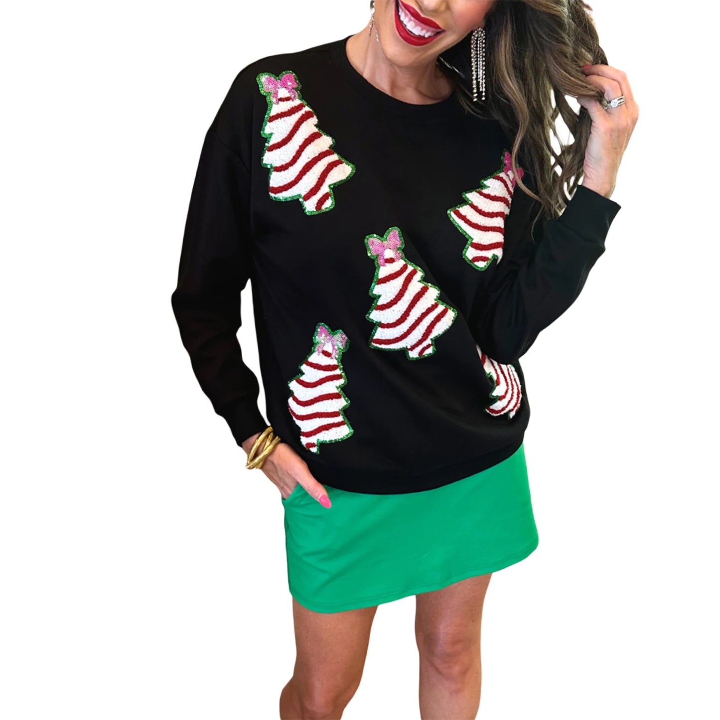 Women s Christmas Sweater Cozy Knit Pullover with Christmas Pattern and Ribbed Crew Neck for Festive Holiday Cheer