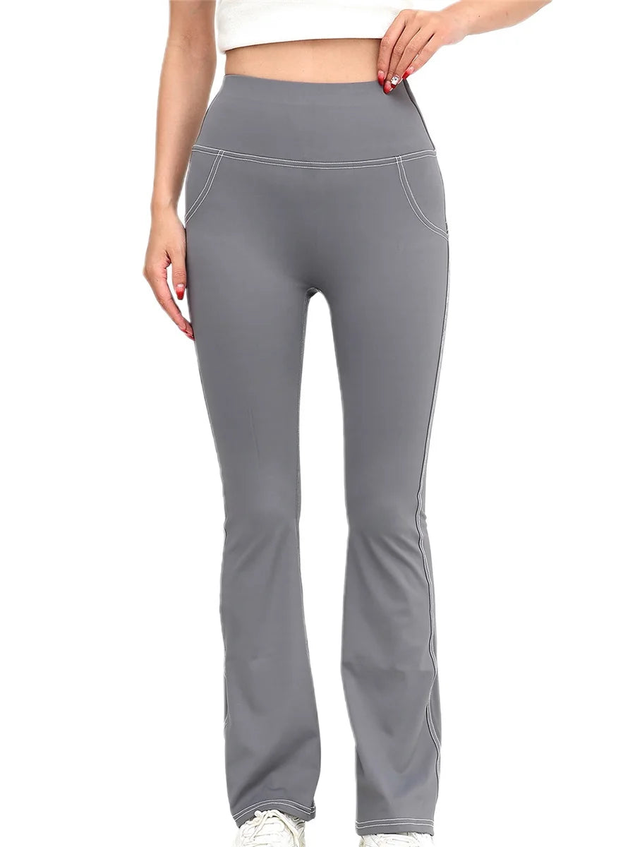 High Waist Yoga Leggings with Pockets Tummy Control Workout Pants Stretchy Athletic Tights