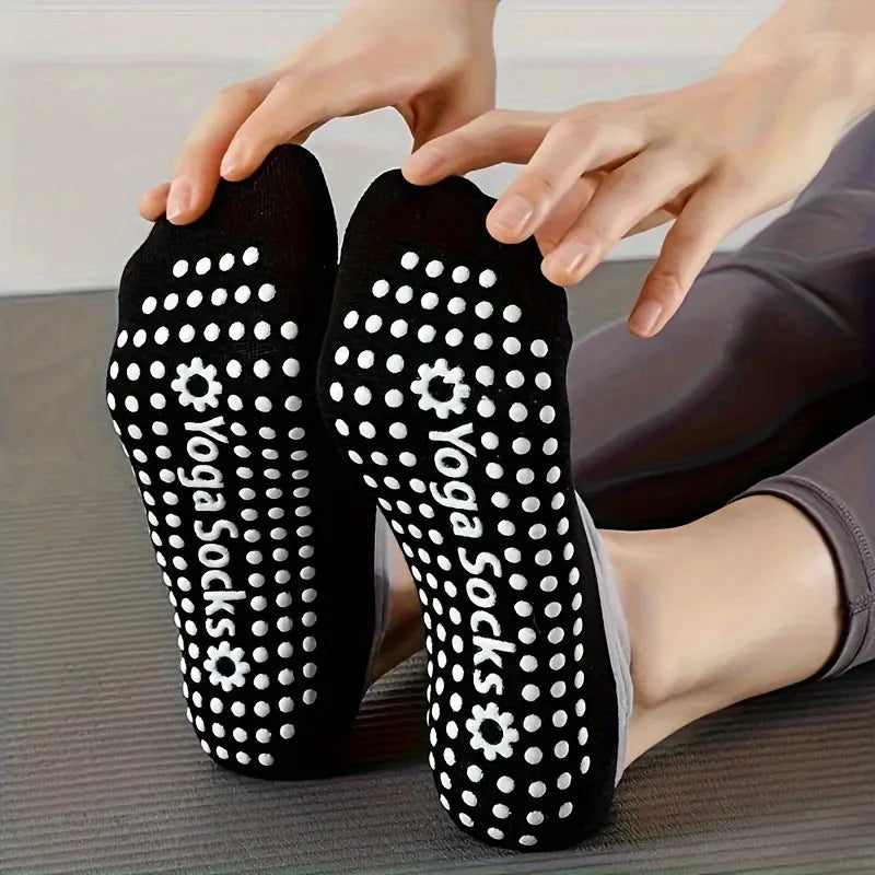 6 Pairs Cross Strap Yoga Women's Socks, Non-Slip Soft And Comfortable Indoor Floor Invisible Socks