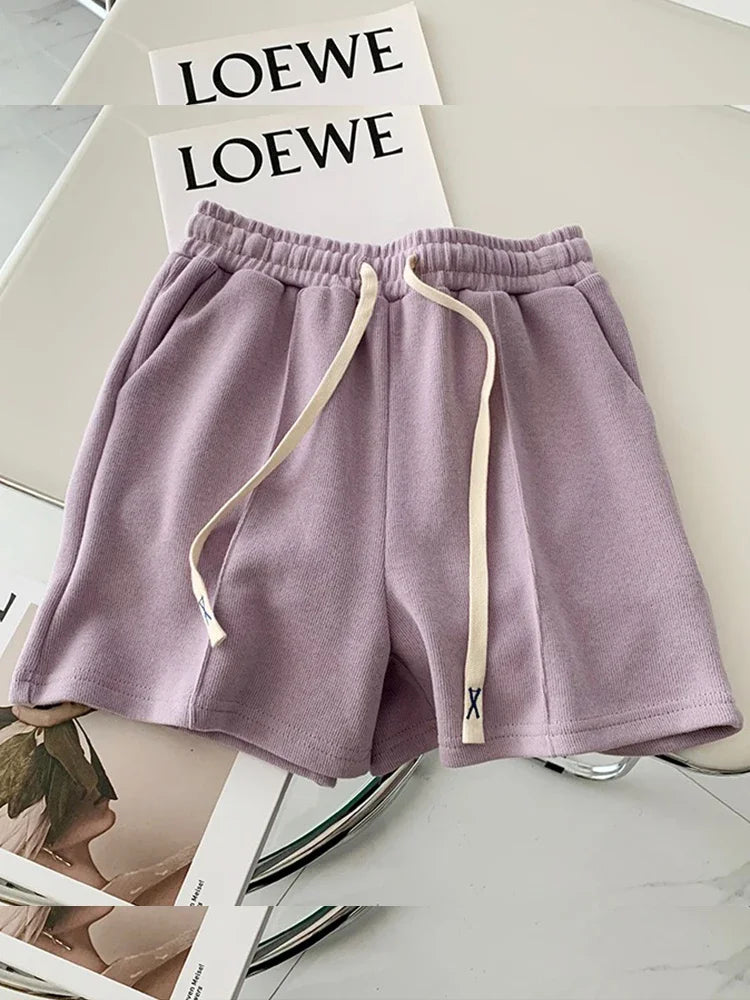 Shorts Women Elasticity Lovely Style Sweet Simple Pure Oversize Trousers