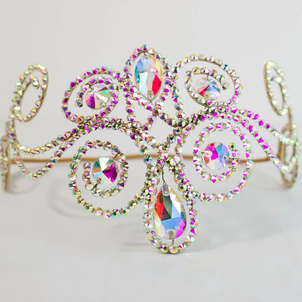Colorful Flower Forehead Chain Headwear Jewelry  Rhinestone Headpiece