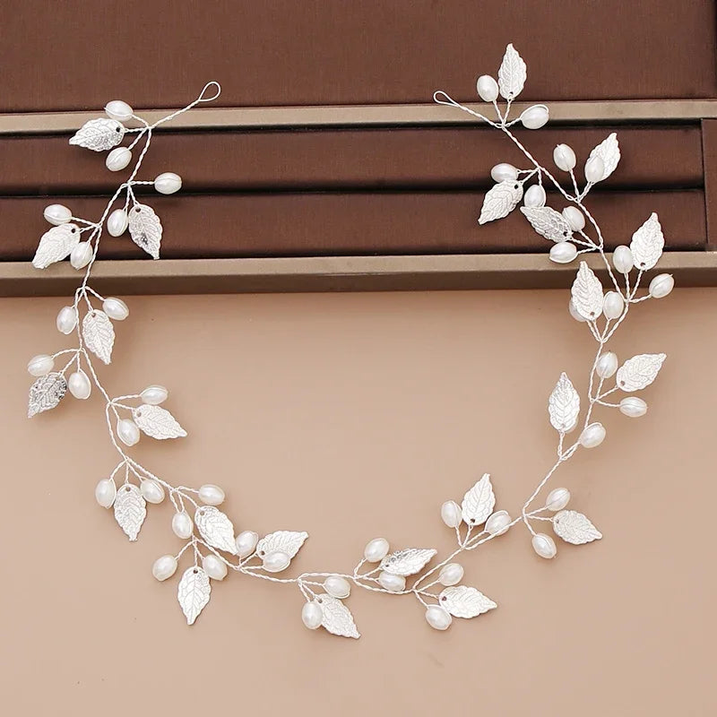 Pearl Headband  Hair Accessories Rhinestone Crystal Wedding Headband For Women Bride Head piece Hair Jewelry