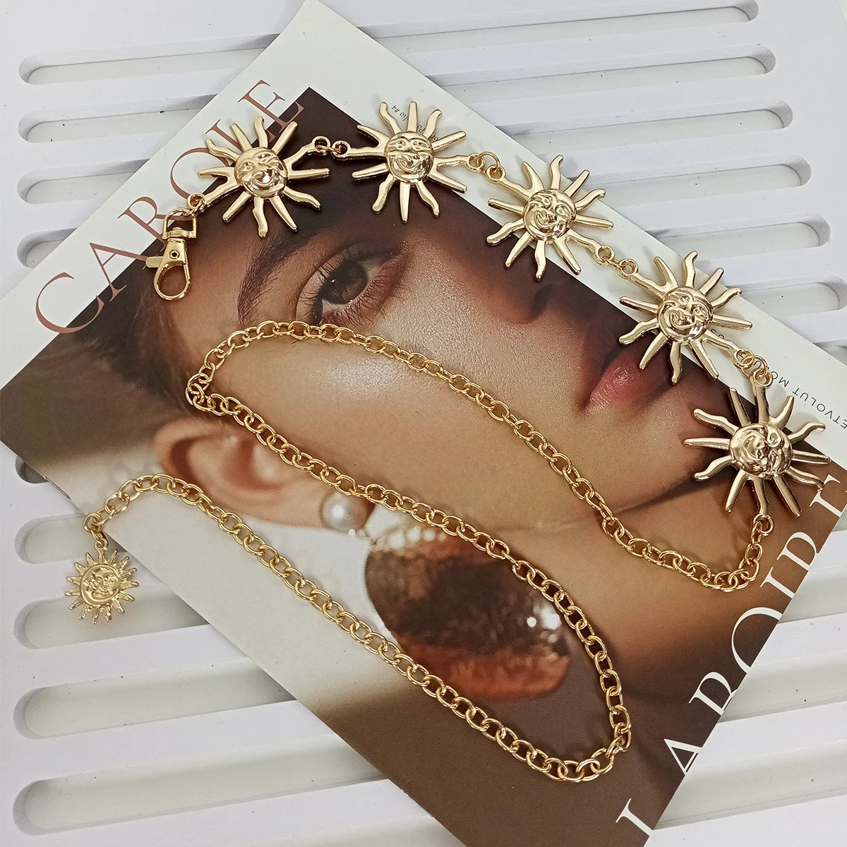 Punk Hip Hop Style All-match Waist chain sun Vintage Metal Womans Belt For Dress Moon High Waist Chain Belt for Women