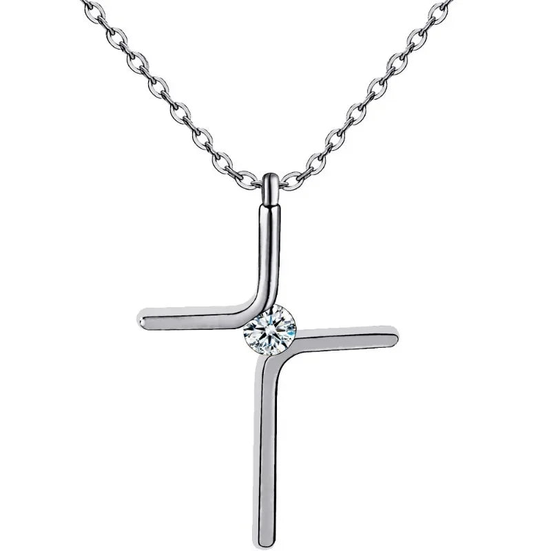 Cross Pendant  Necklace Titanium Steel Plating