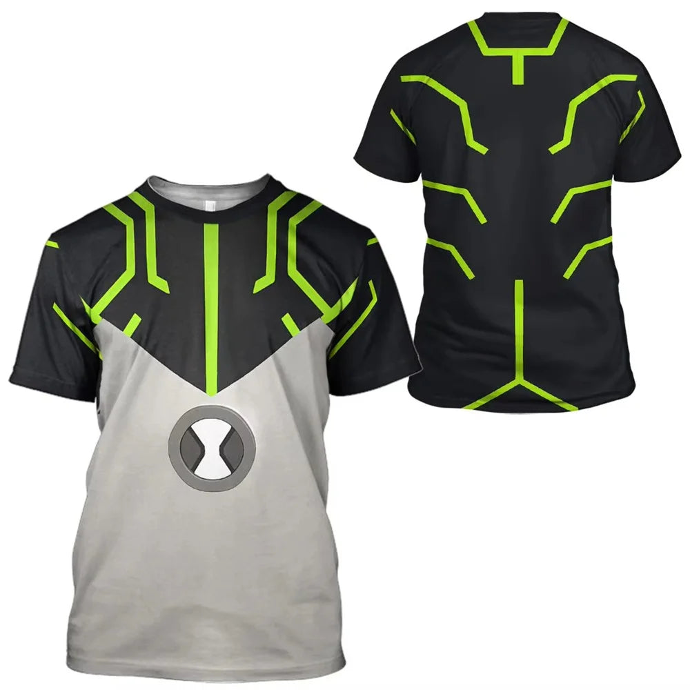 Anime Ben 10 Alien Force Tennyson Printed T-shirts for Women Men Short Sleeve Men's T Shirt Casual Sports Tops Tees