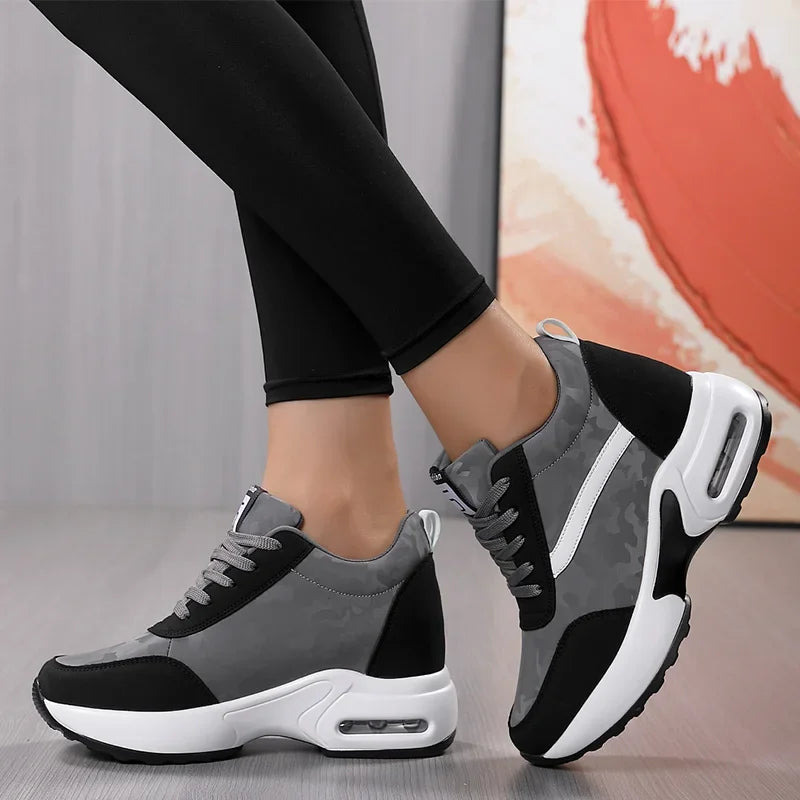 Air Cushion Sneaker Insole Increase Height  Sport Shoes High Bottom Outdoor Daily Walking Shoes