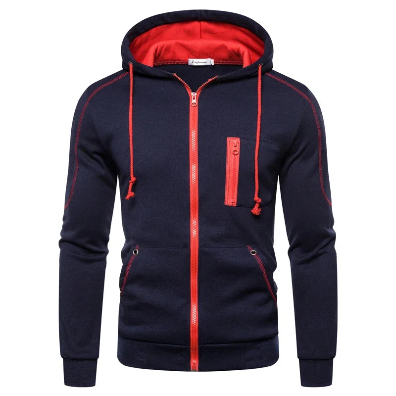 Men's Sets Wear Men's Fashion Autumn Winter Double Zipper Jacket/ Hoodie Pant Warm Tracksuit Sportwear Jogging Suits