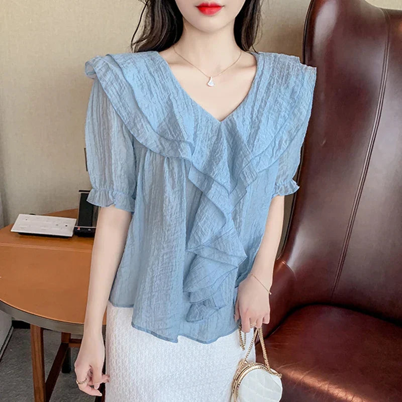 Vintage Summer Chiffon Blouses
