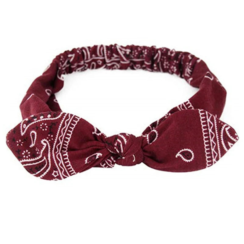Boho Women Soft Solid Print Headbands Vintage Cross Knot Elastic Hairbands Turban Bandanas Hair Bands Hair Accessories
