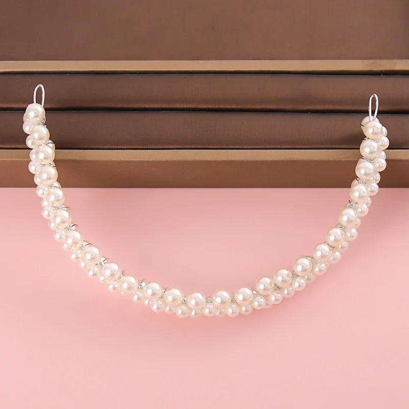 Pearl Headband  Hair Accessories Rhinestone Crystal Wedding Headband For Women Bride Head piece Hair Jewelry