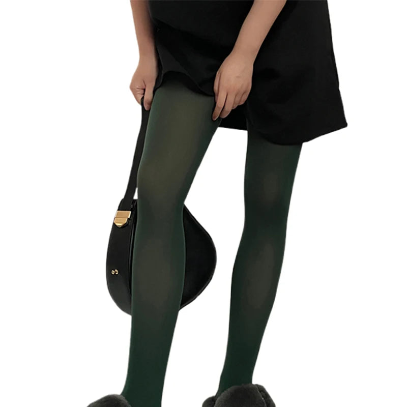 Velvet Leggings Stylish Solid Color Stretchy Tights Hosiery for Evening Outfit