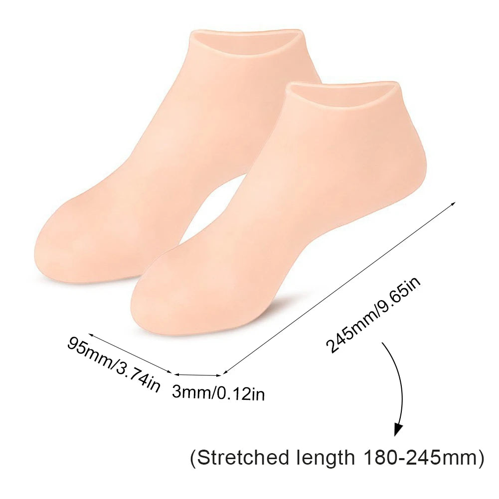 1-5 Pair Silicone Moisturizing Foot Socks for Dry Cracked Feet