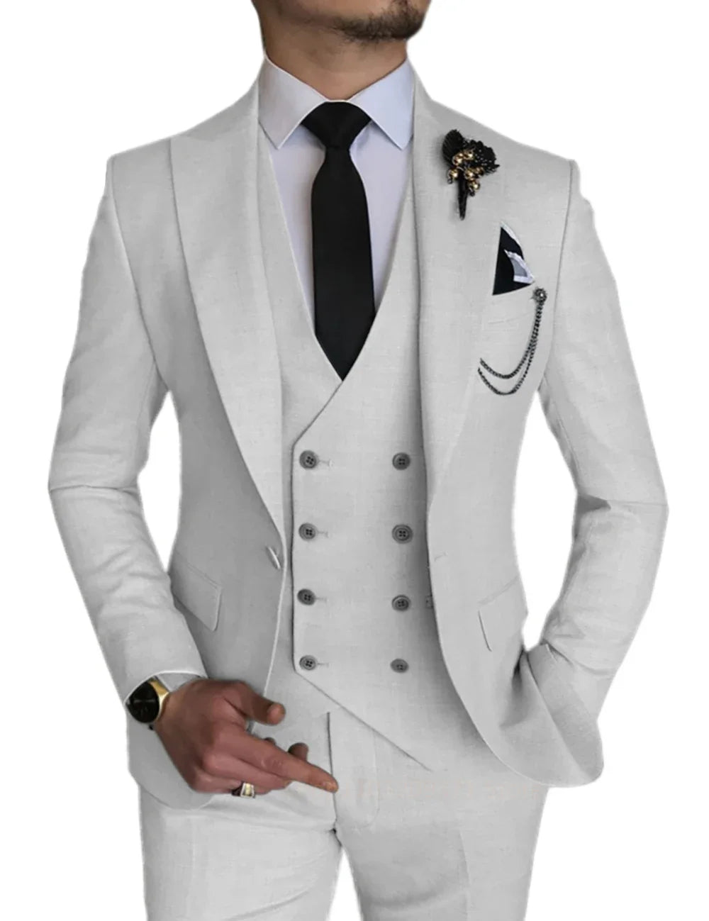 3 Piece Suits Men's Suits  Wedding Wear Business Male Groom Wedding Dress Jacket Vest Pants Set Blazers Coat
