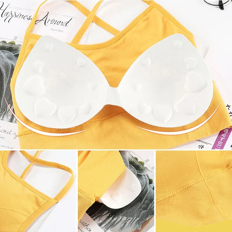 Cross Strap Sports bra High Impact For Gym Fitness  Sportswear Tank Top Yoga Push Up Crop Top