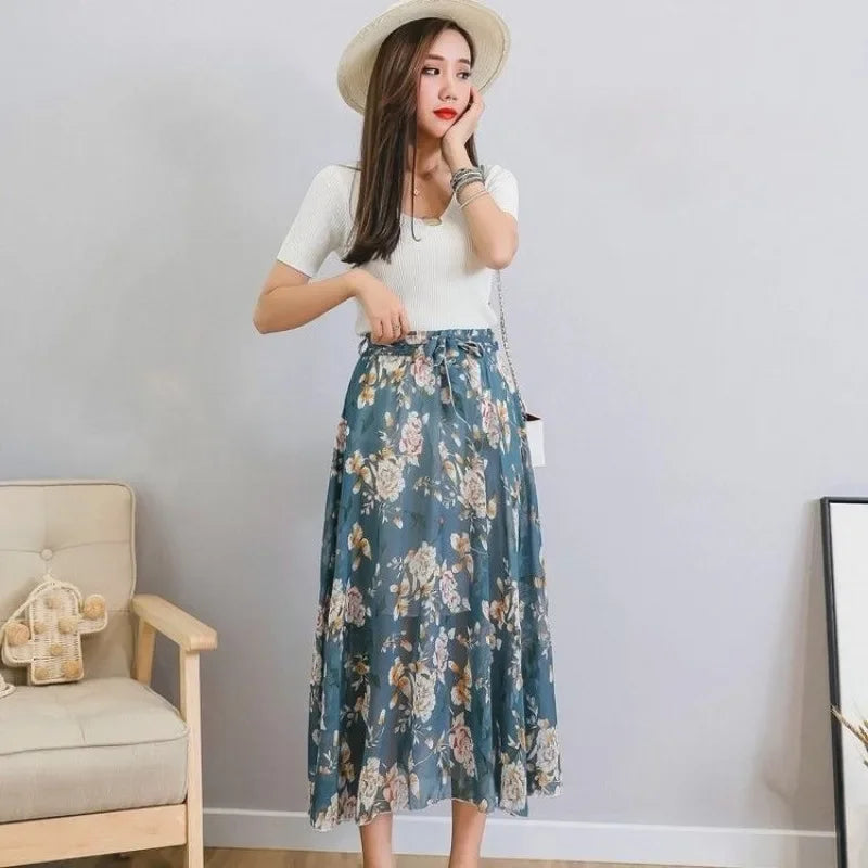 A Line High Waist Skirt Casual  Vintage