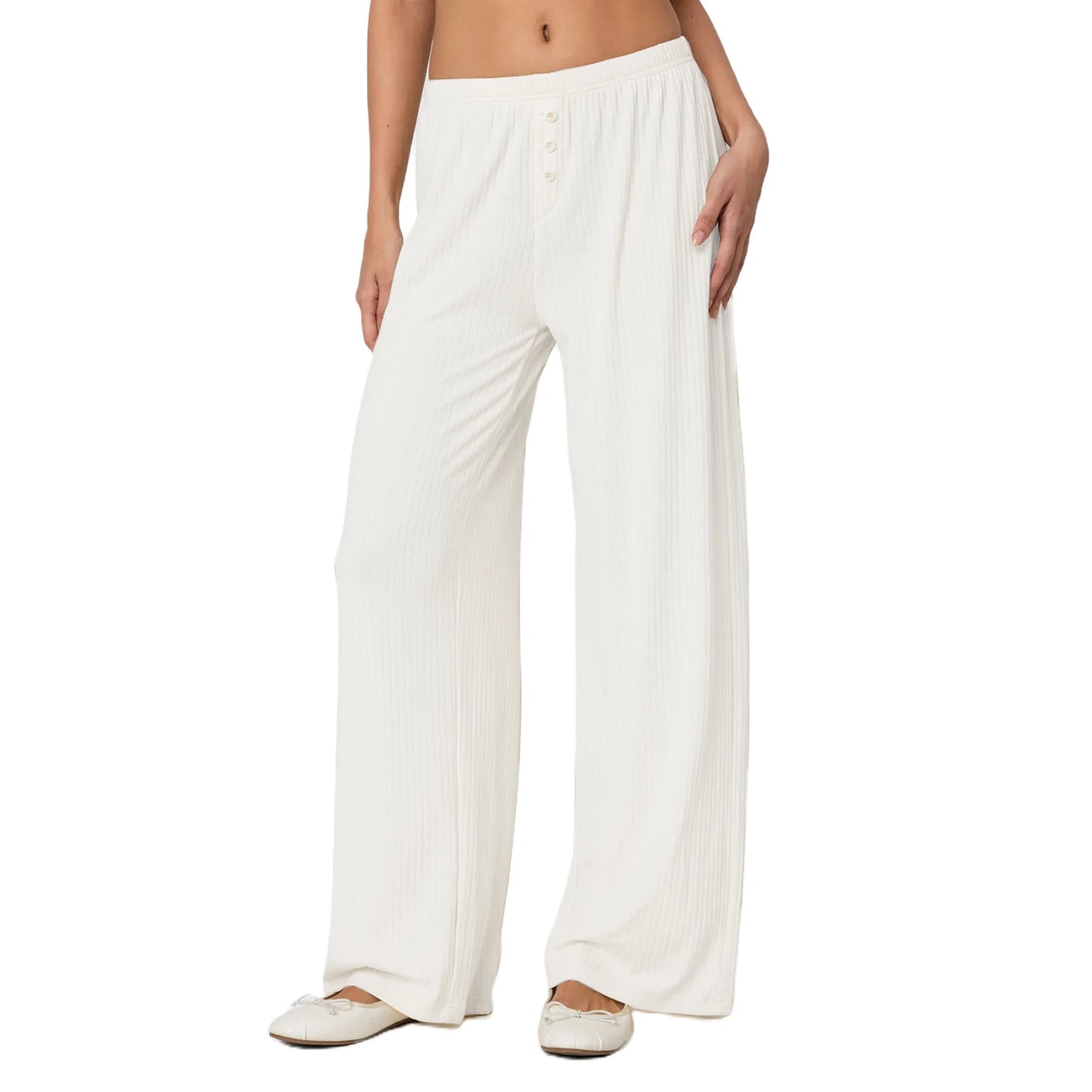 Women s Solid Color Elastic Waist Loose Lounge Pants Long Trousers for Casual Streetwear Fashionistas
