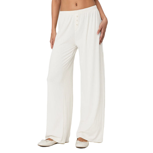 Women s Solid Color Elastic Waist Loose Lounge Pants Long Trousers for Casual Streetwear Fashionistas