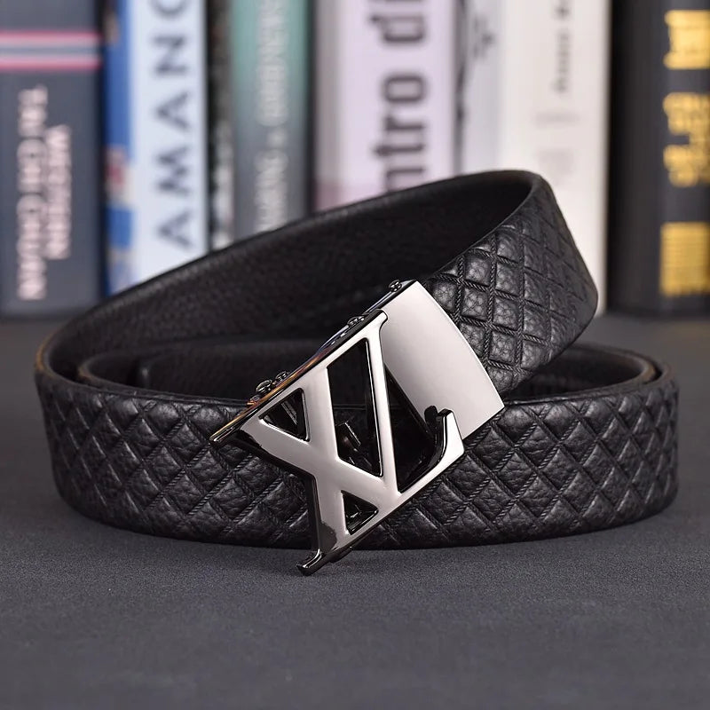 Designer fashion automatic buckle jeans high-quality material belt