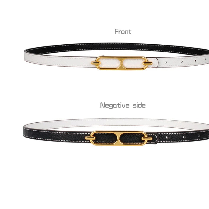Double-sided use of women's leather belt decorated  fashion jeans wild trend luxury design top quality brand