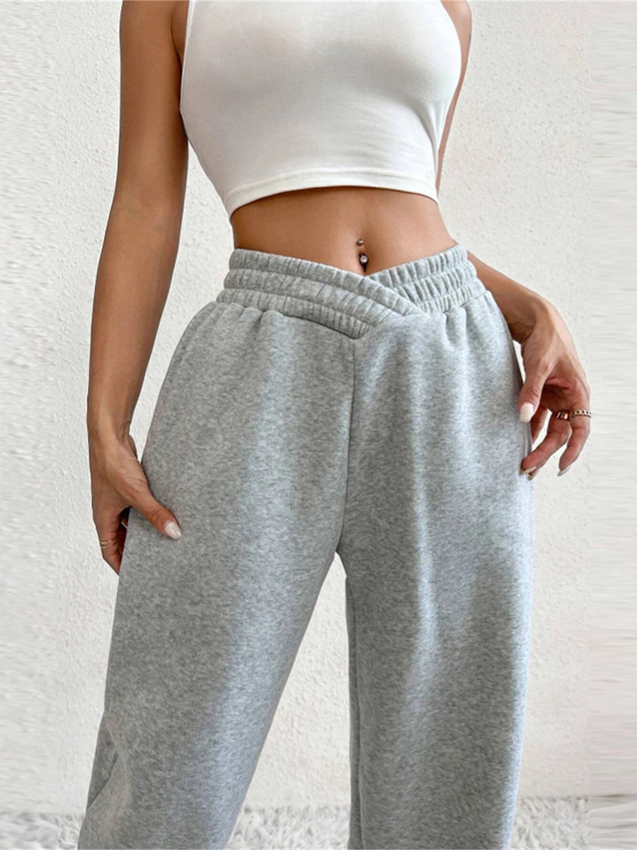 Women s High Waist Yoga Sweatpants with Side Pockets  Workout Pants Running  Active Wear