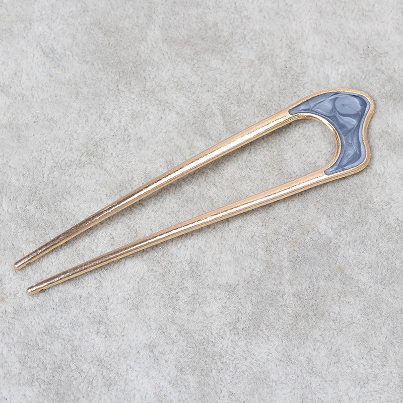 Pearl Hairpins U-shaped Metal Shell Hair Clip Pins Women Girls Hair Sticks Bun Maker Hair Styling Accessories Gifts