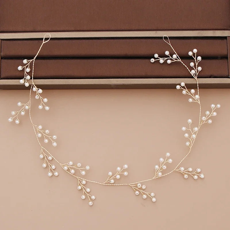 Pearl Headband  Hair Accessories Rhinestone Crystal Wedding Headband For Women Bride Head piece Hair Jewelry