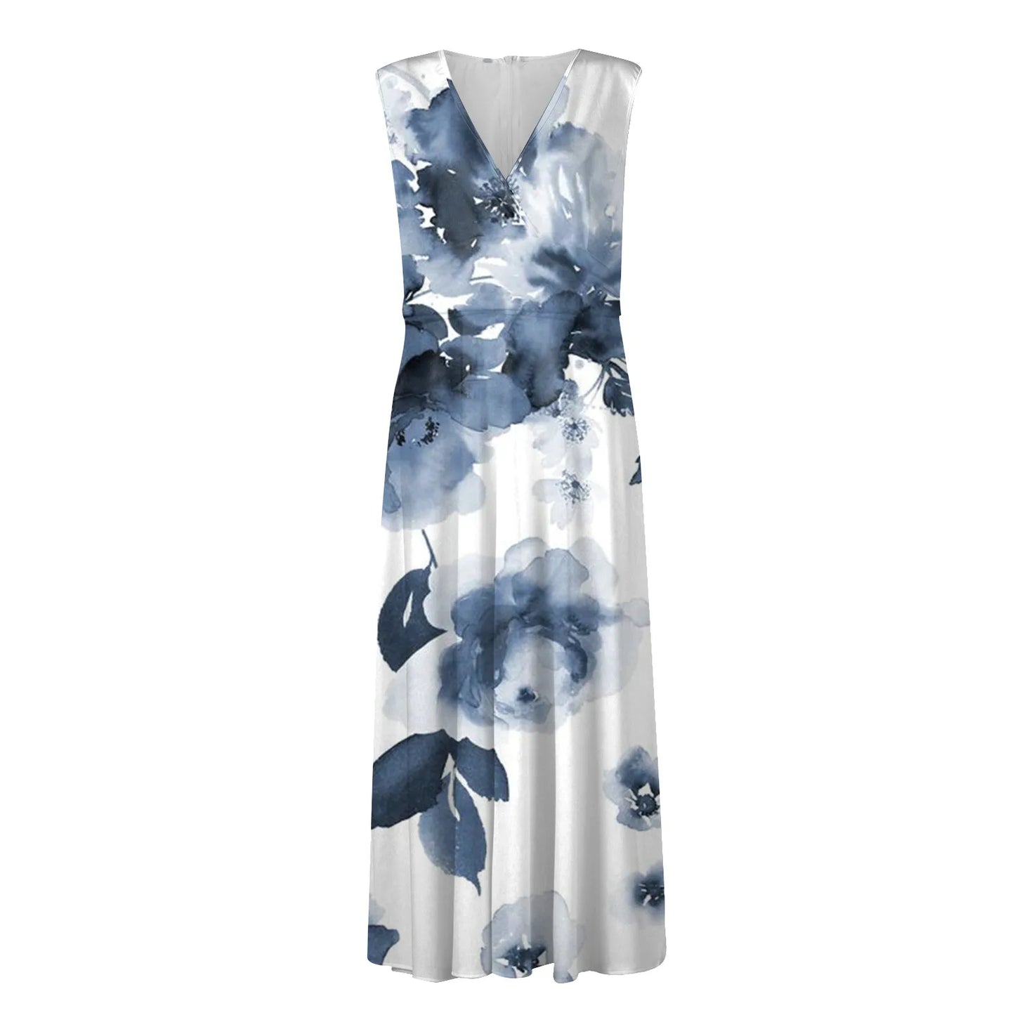Elegant Maxi Long Dress Women Casual Bohemian Sleeveless Dresses Summer V-Neck Beach Sundress Swing Party Gowns