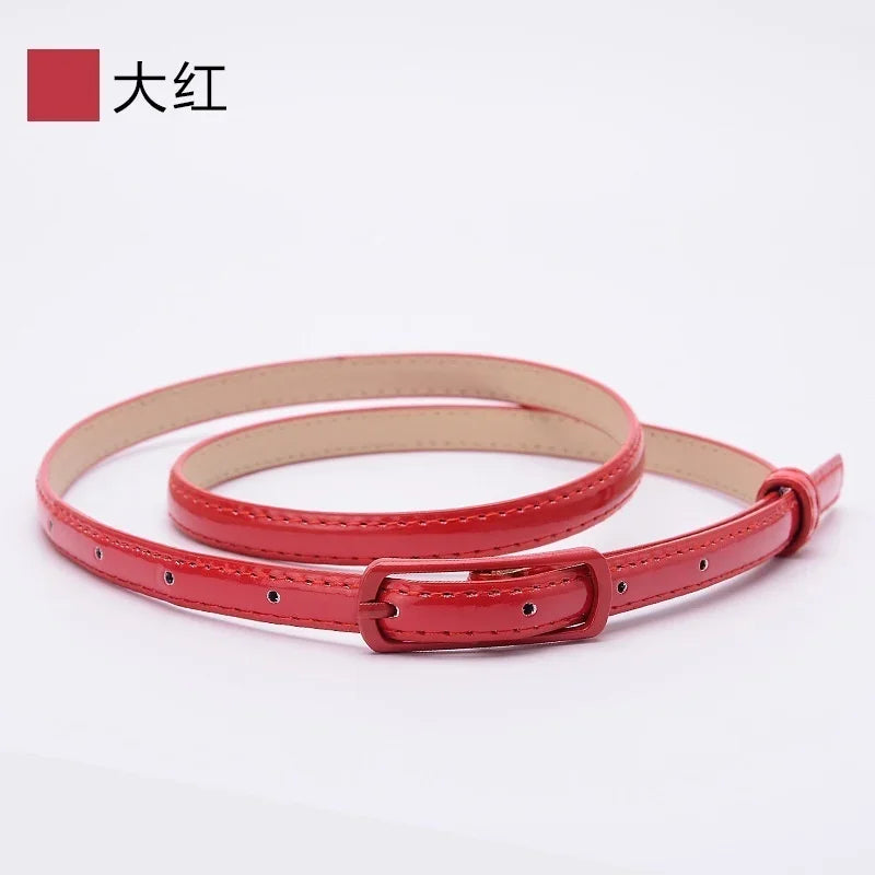 Ladies Fine Belt Word Buckle PU Belt Ladies Fashion Belt Thin Waist Skirt