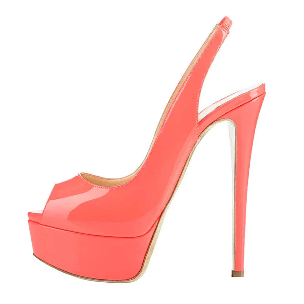 Women Sandals 14CM Super High Heels Sexy Open Toe Platform Sandals Gladiator Party Dress Shoes Plus Size