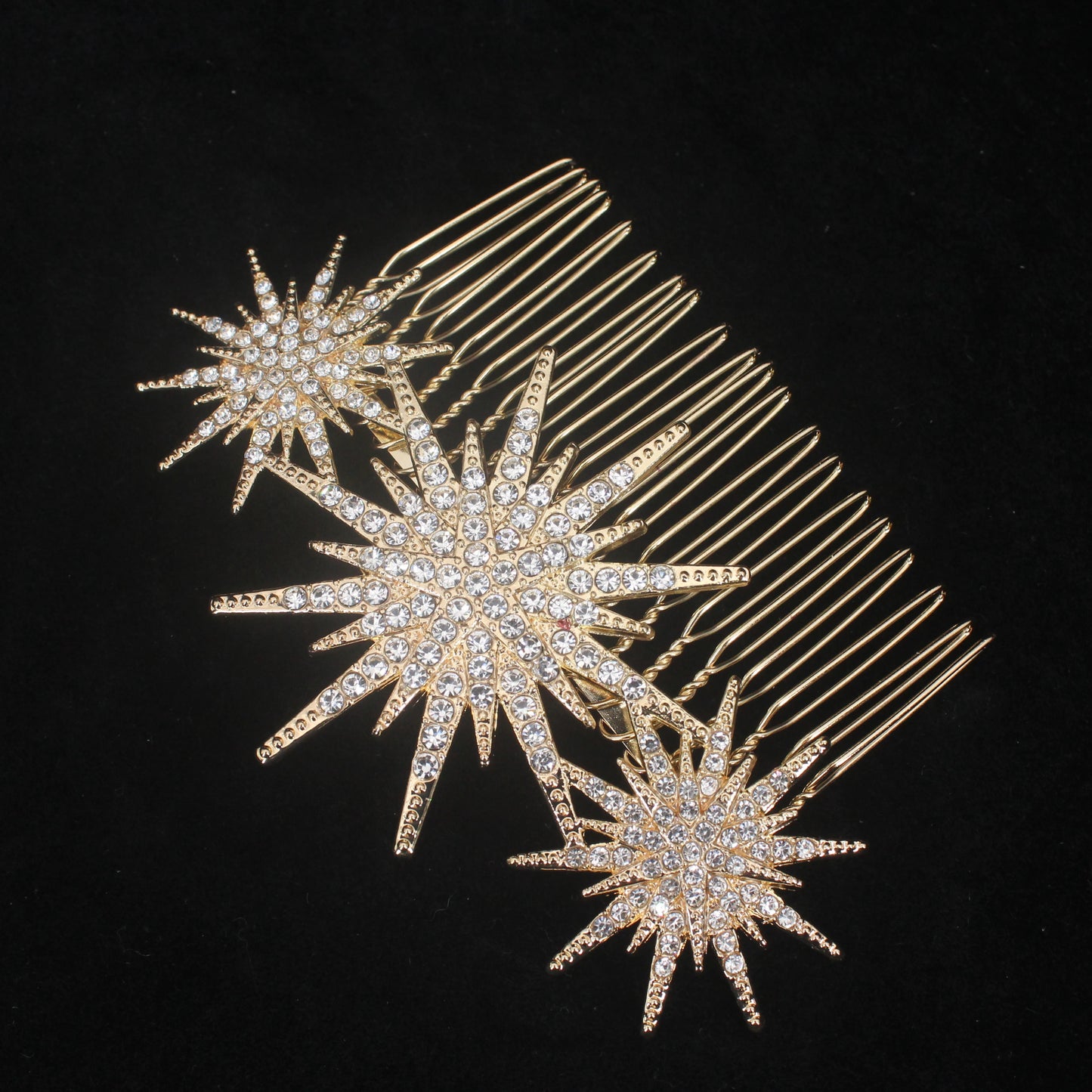 Hair Accessories Crystal Star Hair Combs Clips Jewelry for Women Rhinestone Headpiece Party
