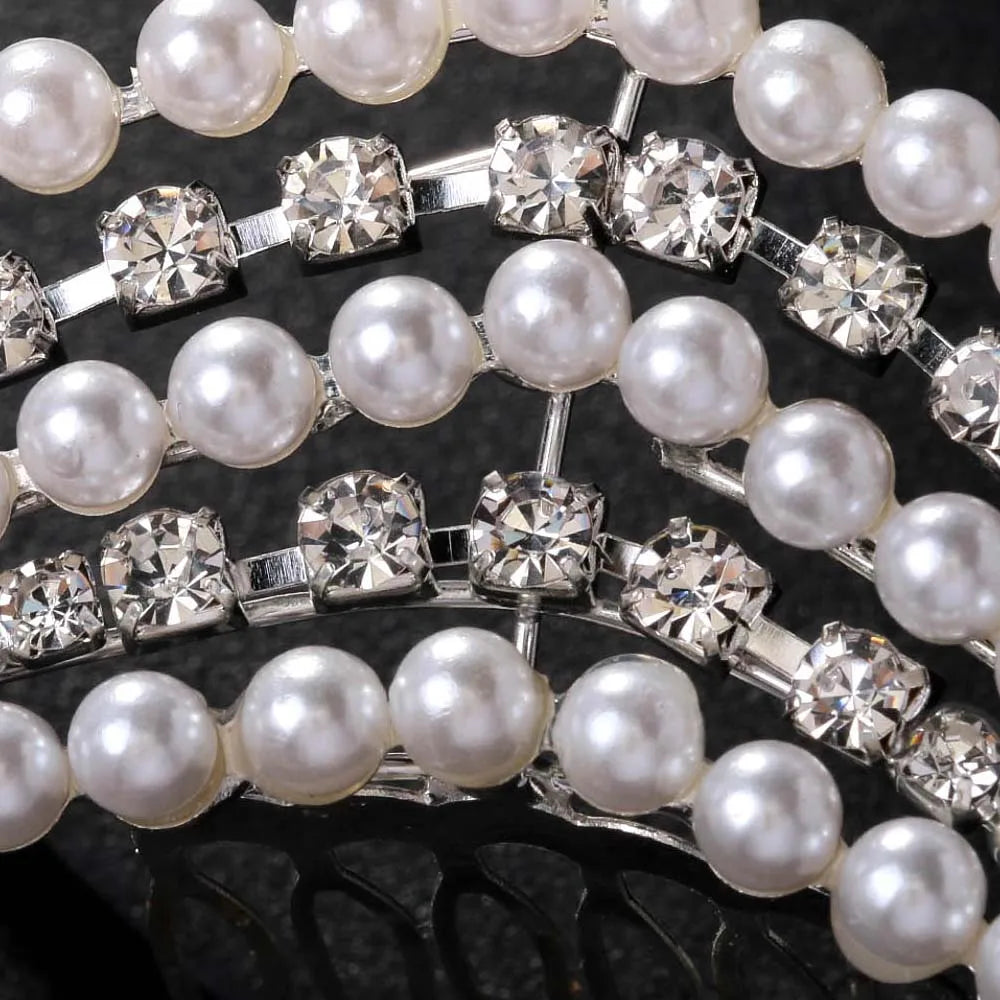 Pearl Headband Rhinestone Bohemian  Hairband
