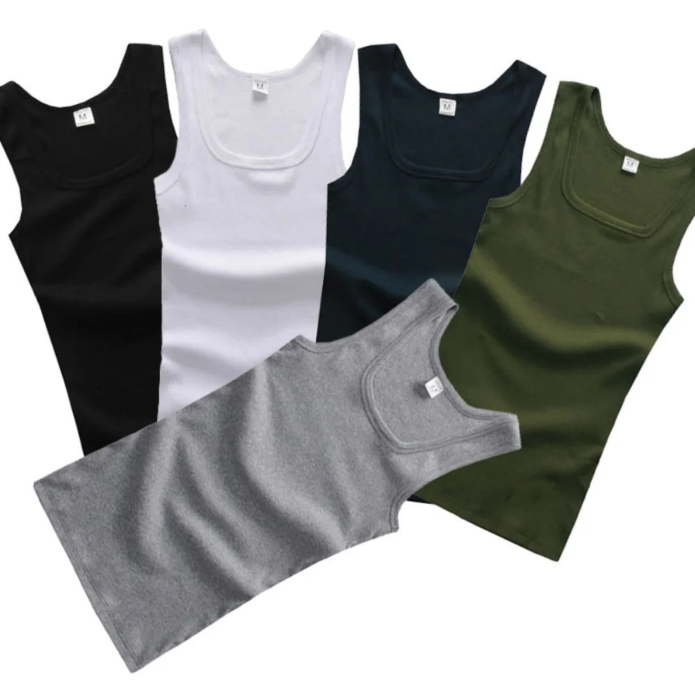 HOT Summer Plus Size Tank Tops 100% Pure Cotton Sleeveless Fitness T-shirt Elastic Bodybuilding Vest