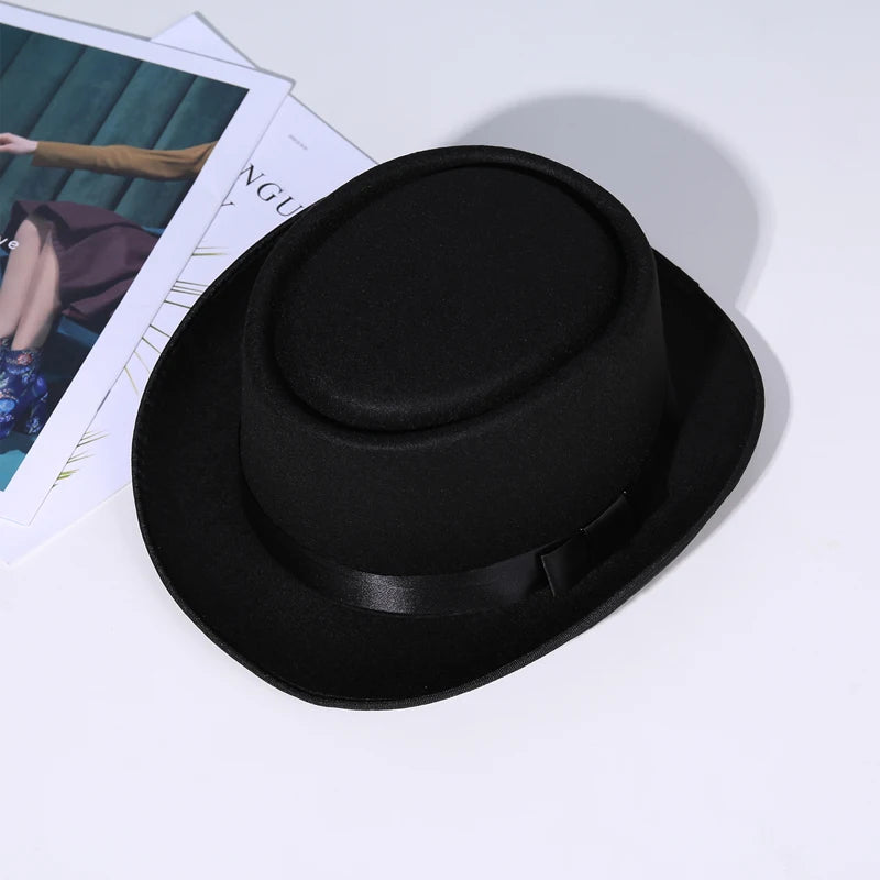 Vintage Style Wool Felt Trilby Hat Classic Jazz Retro Fedora Panama Hat