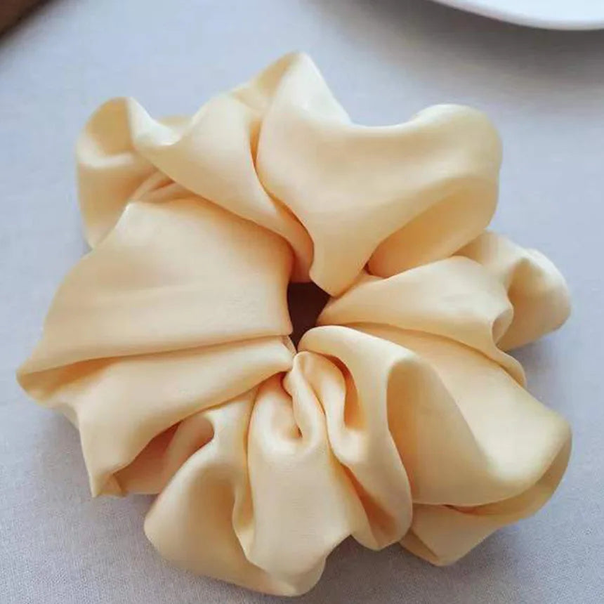 Fashion Oversized Silk Scrunchies for Women Chiffon Elastic Hair Ties Ponytail Holder Headwear