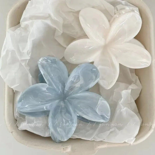 Flower Grip Fresh and Sweet Egg Flower Back of Head Disc Hair Shark Clip Hair Ornament