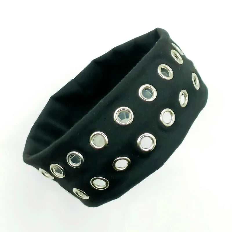 Girl Hollowed Out Eyelets Wide Elastic Headband Stretchy Metal Rock Steampunk for Sports Headbands Hair Accessories