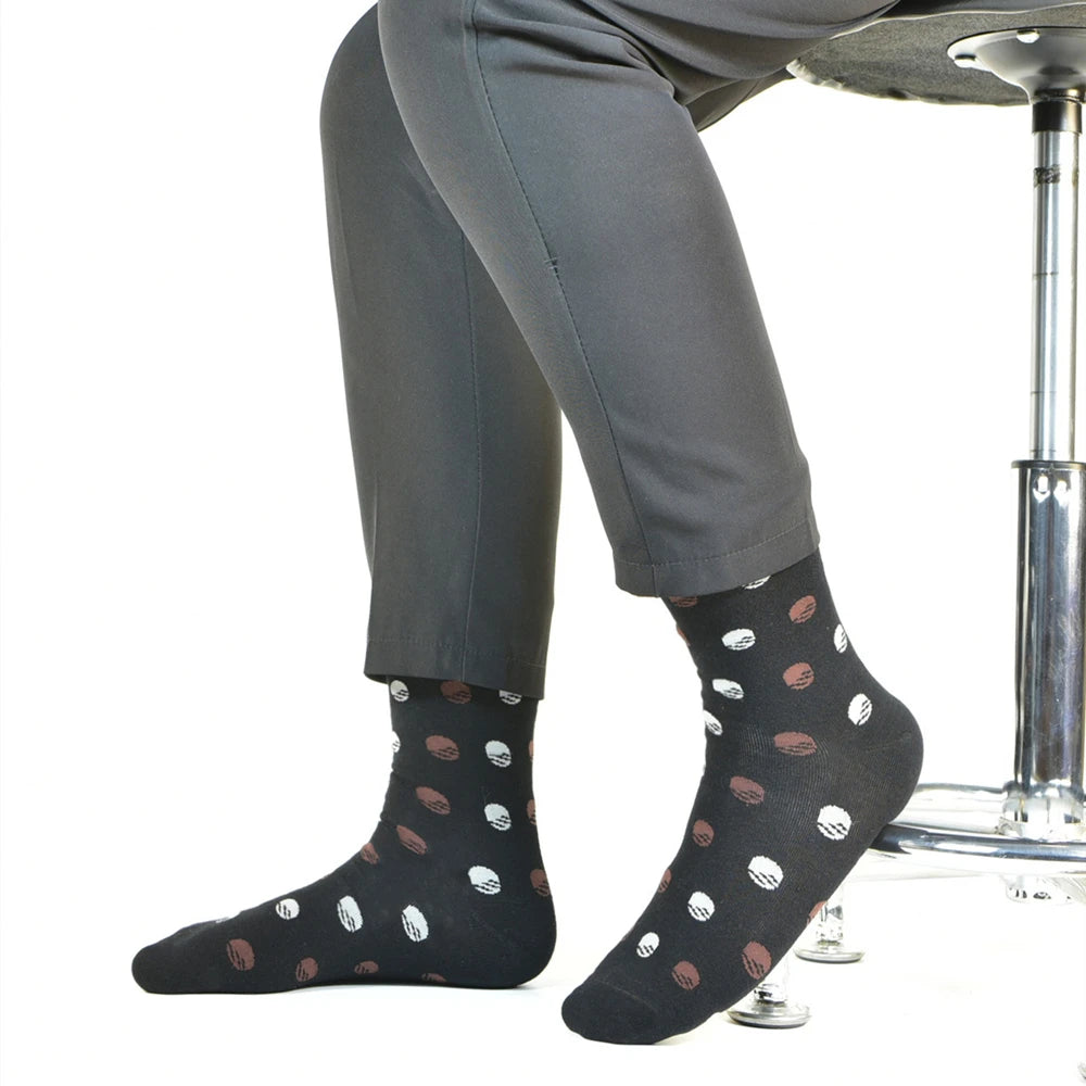 5 Pairs of  Men's Mid-Calf Socks - Soft, Breathable, Moisture-Wicking Bamboo Fiber for All Season Wear