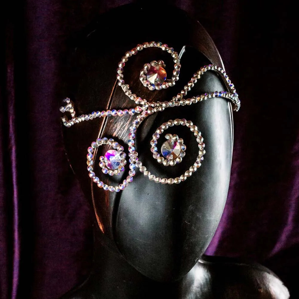 Rhinestone Headpiece Design Burlesque Head Piece Goddess  Accessories Headband