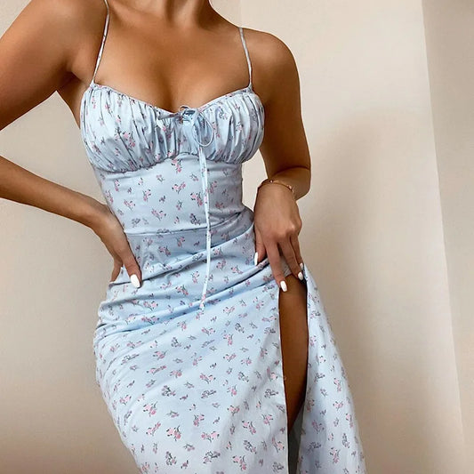 Women's Elegant Floral Beach Vacation Bodycon Streetwear Long Dress