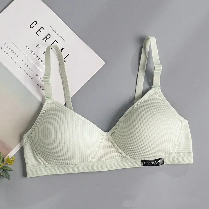 Wireless Push Up Bra Cotton Gathered Comfort V