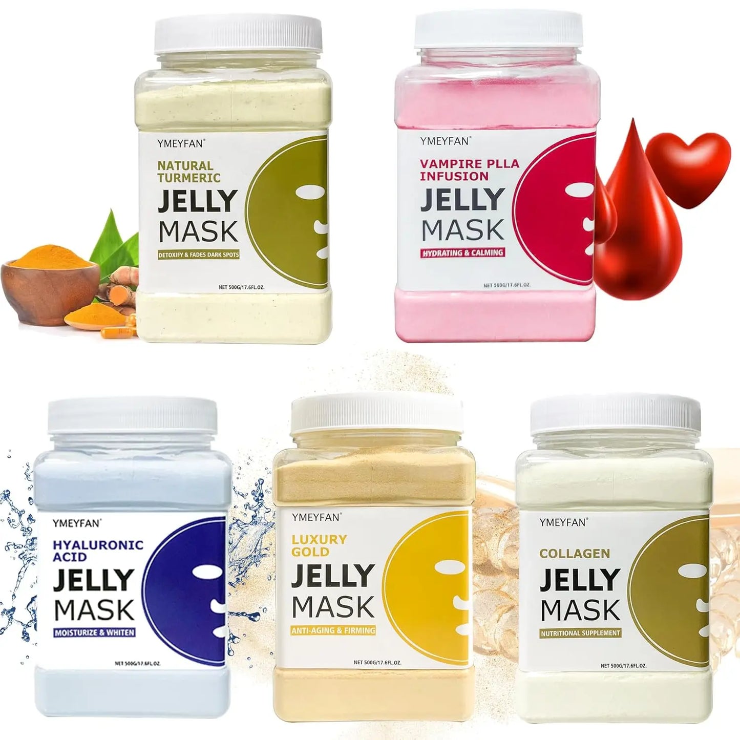 15/10/5PCS Jelly Face Mask Powder for Facials  Hydro jelly Mask