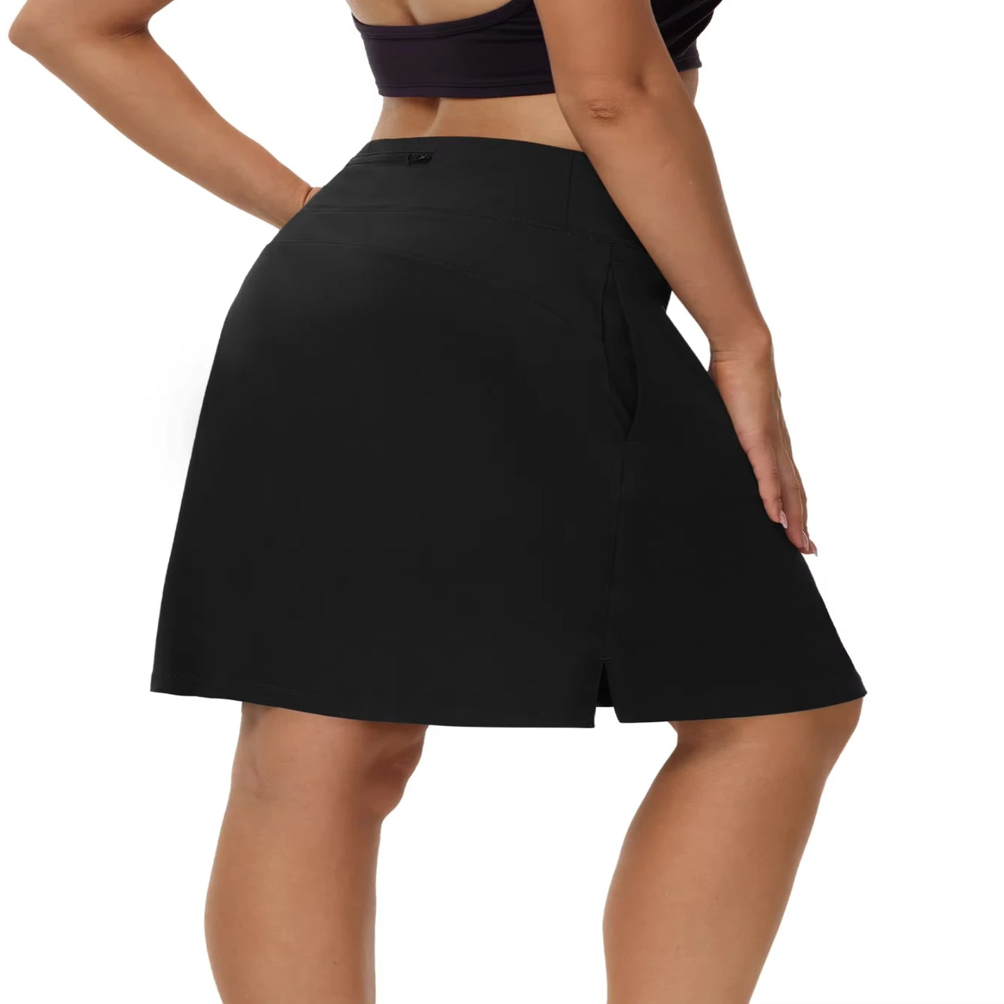 Knee Length Skorts  Woman 4 Pockets High Waisted Women's Tennis Golf Skirts Long Athletic Skirt with Shorts
